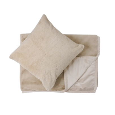 Plush Recycled Faux Fur Throw & Pillow Cover Set