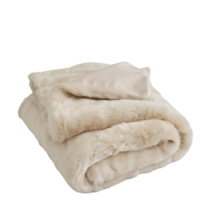faux fur blanket in white